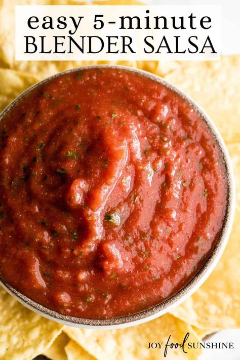 This is the best Homemade Salsa Recipe! This easy salsa is made with canned tomatoes in 5 minutes and doesn't require any chopping/prep work because it's made in the blender! Homemade Canned Salsa Recipe, Salsa Blender Recipe, Salsa Recipe With Fresh Tomatoes, Mild Salsa Recipe, Home Made Salsa, Best Homemade Salsa, Easy Homemade Salsa Recipe, Canned Salsa Recipes, Blender Salsa