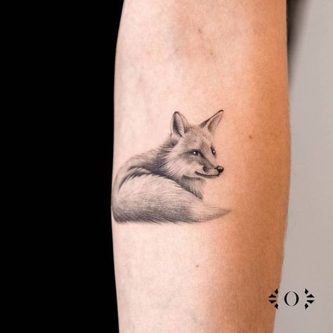 Tattoo Fox Minimalist, Realistic Fox Tattoo, Small Fox Tattoo, Husky Tattoo, Raccoon Tattoo, Fox Tattoo Design, Crazy Tattoos, Tattoo Dotwork, Tatoo Inspiration