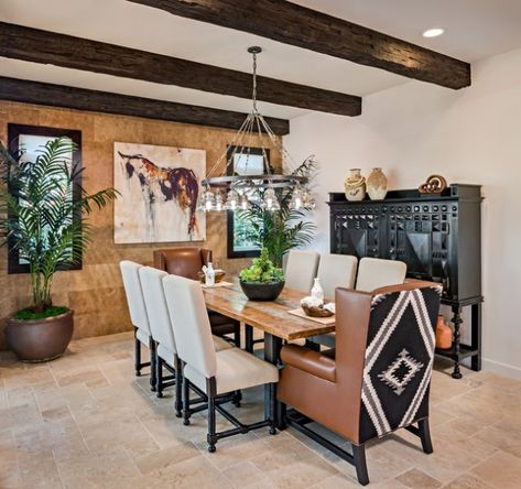 15 Passionate Southwestern Dining Room Designs Full Of Ideas You Can Use Southwest Dining Room, Southwestern Dining Room, Western Dining Room, Eames Dining, Eames Dining Chair, Style Dining Room, Dining Room Remodel, Interior Design Dining Room, Dining Room Interiors