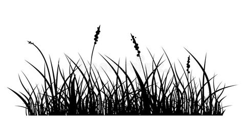 Grass Tattoo Design, Grass Template, Wheat Illustration, Plants Silhouette, Grass Tattoo, Vector Grass, Grassland Biome, Haldi Photoshoot, Grass Silhouette