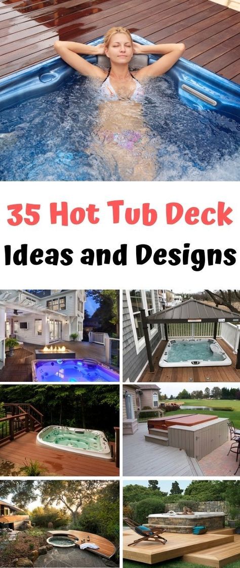 Nothing is as soothing as a jacuzzi. With the right hot tub deck ideas, you can craft a wonderful space. You’ll be able to rest and relax with ease or enjoy time together with your nearest and dearest. Hot Tub Off Of Deck, Spa On Deck Ideas, Backyard Oasis Ideas With Hot Tub, Hot Tub Balcony Ideas, Pool Deck With Hot Tub, Back Deck Hot Tub Ideas, Sunken Hot Tub Garden Ideas, Deck With Spa Ideas, Jaquizzi Outdoor Ideas