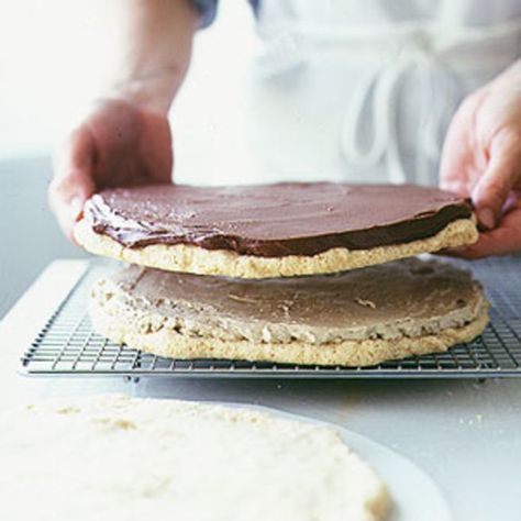 Making this scrumptious cake, one layer at a time. Dacquoise Recipe, International Desserts, French Baking, British Baking, French Desserts, Fancy Desserts, Specialty Cakes, Desserts To Make, French Pastries