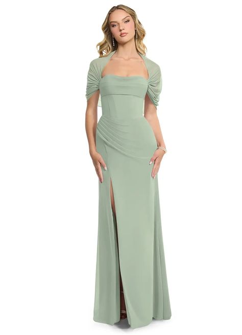 Azazie Zia Bridesmaid Dresses | Azazie Dusty Sage Bridesmaid Dress, Sage Bridesmaid Dress, Bridesmaid Dresses Dusty Sage, Bridesmaid Dresses Azazie, Dusty Sage, Black Tie Dress, Azazie Bridesmaid Dresses, Long Bridesmaid Dress, Color Style