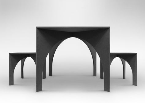 Arch Furniture Design, Arch In Architecture, Types Of Arches Architecture, Arch Concept Diagram, Pointed Arches Gothic Architecture, Arch Table, Architectural Forms, Retail Park, Furniture Table