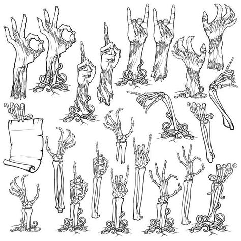 485 Skeleton Hand Pointing Illustrations & Clip Art - iStock Zombie Hands, Skeleton Artwork, Arm Drawing, Skeleton Drawings, Skeleton Illustration, Zombie Hand, Pointing Hand, Spooky Tattoos, Hand Drawing Reference