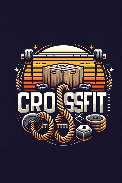 Logo Crossfit inspiration. Logo crossfit with box, weights, barbell and rope  #logo #logocrossfit #logogym #wprimewebagency #webdesign #logodesign Crossfit Gym Design Ideas, Gym Logo Ideas, Crossfit Logo Design, Crossfit Art, Crossfit Wallpaper, Logo Crossfit, Fitness Design Gym, Logos Gym, Crossfit Logo