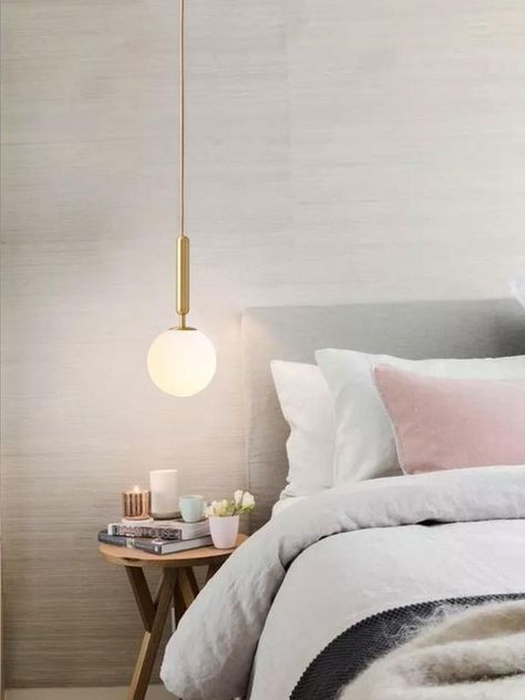 Hanging Bedside Lights, Bedside Hanging Lights, Hanging Lamps Bedroom, Drop Pendant Lights, Lamps Bedside, Lamp Kitchen, Bedroom Pendant, Pendant Lighting Bedroom, Kitchen Glass