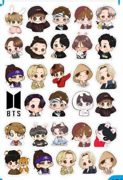 Cute Stickers Bts, Korean Stickers Kpop, Bt21 Drawing, Bt21 Stickers, Sticker Bts, Stickers Bts, Bts Sticker, Bts Stickers, Instagram Branding Design