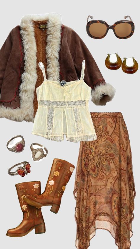 Penny lane outfit #pennylane #pennylanecoat #70sfashion #vintage #hippie #outfitinspo #retro #boho #bohoaesthetic #70s #60s Penny Lane Coat Outfit 70s, Penny Lane Fashion, 70 Accessories, Westerncore Outfit, Vintage 60s Aesthetic Outfits, Hippies 70s, 60s Fashion Inspiration, Elphaba Inspired Outfit, Winter Outfits 70s