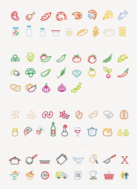 Elementaree set by MAXIM ALI, via Behance Zestaw Ikon, Icon Design Inspiration, Graphisches Design, App Design Inspiration, Line Icon, Design Thinking, Food Illustrations, Logo Icons, Icon Illustration