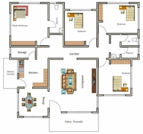 DREAM ARCHITECT | DM ✉️for house plans📝and elevation🏠. Paid services in lowest price. Contact : Whatsapp : +91-9512905873 . . ➡️ follow Instagram… | Instagram Four Bedroom House Plans, Bedroom Plan, Bungalow Style House, Bungalow Floor Plans, Bungalow Style House Plans, Project House, Affordable House Plans, Free House Plans, Residential Development