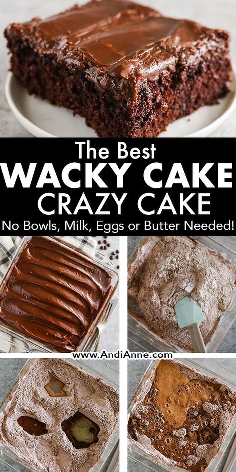 Easy Cake For Cake Walk, Whacky Cake Chocolate, Wacky Cake Cupcakes, Poor Man's Cake Recipe, Crazy Wacky Cake Recipes, Easy Cake Walk Cakes, Wicky Wacky Chocolate Cake, Banana Wacky Cake, Chocolate Wacky Cake Recipe