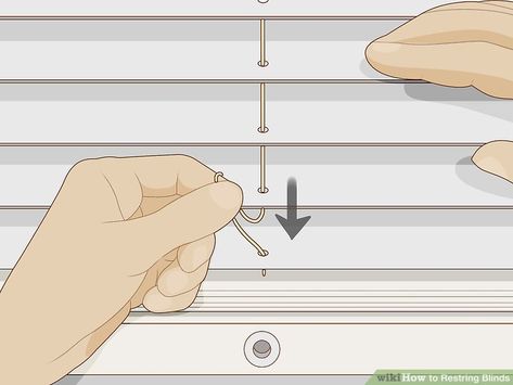 How to Restring Blinds (with Pictures) - wikiHow How To Fix Blinds, Faux Blinds, Paper Blinds, Blind Repair, Cheap Blinds, Rv Repair, Cleaning Blinds, Faux Window, Shutter Blinds