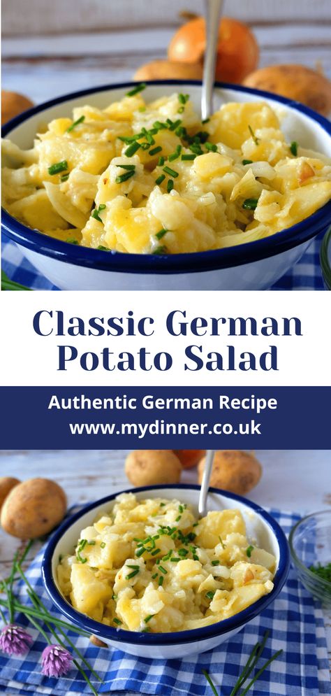 Best German Potato Salad, German Potato Recipes, German Salad, Authentic German Potato Salad, German Salads, German Meals, German Potato Salad Recipe, Warm Potato Salads, German Food Authentic