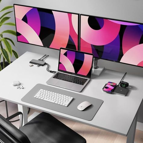 Best Pc Setup, Minimal Setup, Mac Setup, Computer Desk Setup, Desktop Setup, Desk Inspiration, Dual Monitor, Best Pc, Pc Desk