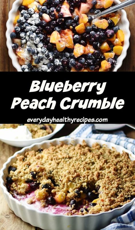 Fruit Crumble Recipe Simple, Oatmeal Treats, Peach Crumble Recipe, Peach Blueberry Crumble, Fruit Crumble Recipe, Peach Blueberry Crisp, Saturday Breakfast, Peach Crumble, Peach Blueberry