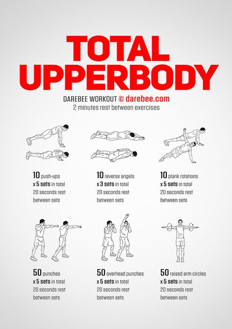 Total Bodyweight Upperbody Workout Upper Body Weight Workout, Bodyweight Upper Body Workout, Darebee Workout, Mens Physique, Competition Diet, Men's Physique, Beginner Pilates, Home Workout Men, Squat Motivation