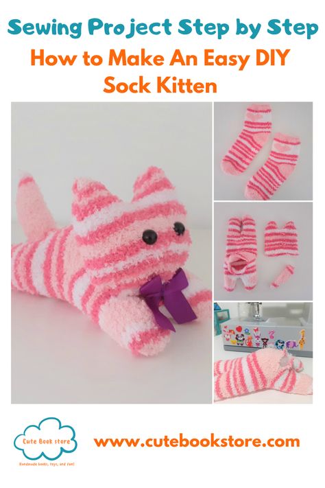 Sock Kitten, Sock Animals Diy, Diy Sock Toys, Cat Plushies, Cat Plushie, Sock Dolls, Sock Doll, Sock Toys, Diy Socks