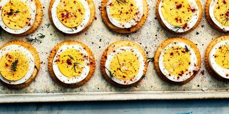 No-Stuff Deviled Eggs | Southern Living Christmas Eve Appetizers, Easy Christmas Appetizers, Holiday Finger Foods, Pickled Deviled Eggs, Southern Living Recipes, Fancy Appetizers, Popular Appetizers, Bite Size Appetizers, Hard Cooked Eggs