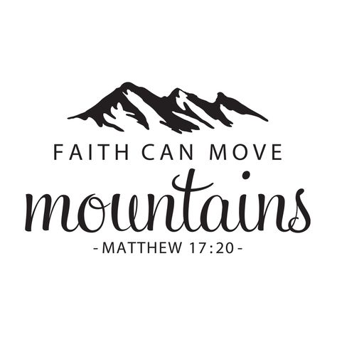 Size: 15"H x 25"W Christian Vinyl Decals, Mountain Bible Verse, Bible Verse Vinyl, Bible Verse Painting, Christian Decals, Wall Lettering, Removable Vinyl Wall Decals, Christian Signs, Matthew 17