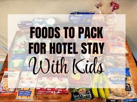 Snacks To Take On Vacation, Easy Food For Hotel Stay, Hotel Stay Food Ideas, Snacks For Weekend Getaway, Hotel Living Food Ideas, Snacks For Vacation House, Food For Hotel Room, Hotel Eating Hacks, Food Ideas For Hotel Stay