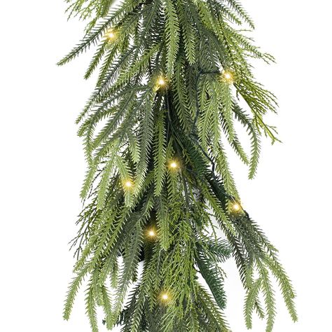 Christmas Pine Garland with Lights for Decorations - EXKRAEFT 9FT Artificial Norfolk Pine Garland Realistic, Prelit Garland Lighted Christmas Garland for Mantle Christmas Garland Battery Operated Mantle Christmas Garland, Lighted Christmas Garland, Christmas Garland Decorations, Christmas Garland With Lights, Norfolk Pine Garland, Battery Operated Garland, Garland For Mantle, Christmas Garland Mantle, Garland With Lights