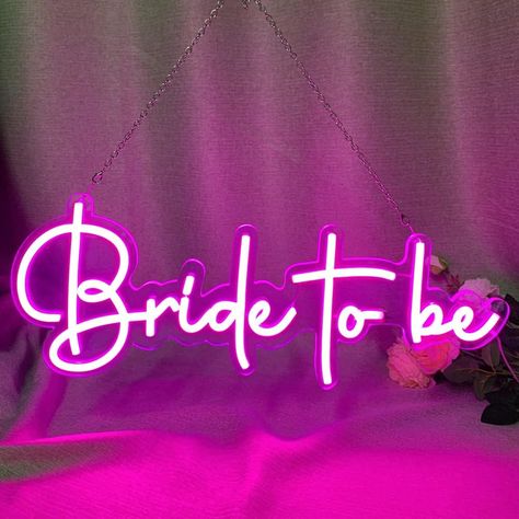 Bride to be Neon Sign, Pink Wedding Party Decoration Led Sign Light, Customizable Words Color Wall Décor Light Sign, Bedroom Light, Engagement Party Light (Pink Bride) Pink Wedding Party, Wall Decor Lights, Bedroom Light, Pink Bride, Color Wall, Light Sign, Led Sign, Party Lights, Sign Lighting