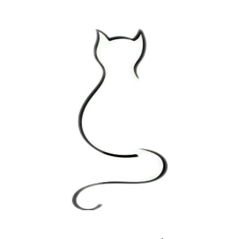 Cat Silhouette Drawing, Cat Line Tattoo, Cat Silhouette Tattoos, Acab Tattoo, Minimal Tattoo Designs, Minimal Tattoo Ideas, Cat Tattoo Simple, Cat Tattoo Designs, Simple Line Drawings