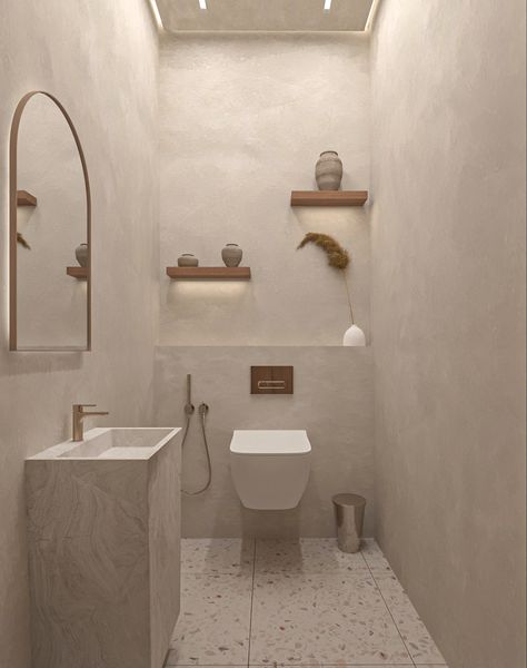 wabi sabi bathroom restaurant Wasabi Bathroom, Wabi Sabi Restaurant Interior Design, Wabi Sabi Interior Bathroom, Wabi Sabi Interior Kitchen, Wabi Sabi Toilet, Adobe Bathroom, Wabi Sabi Bathroom Inspiration, Microcement Bathroom, Wabi Sabi Bathroom