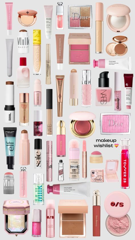 makeup wishlist #makeup #shuffles #grwm #viral #foryou #makeupwishlist Makeup Shuffles, Makeup Collage, Makeup Beauty Room, Evening Eye Makeup, Preppy Makeup, Classy Makeup, Makeup Bag Essentials, Makeup Wishlist, Sephora Skin Care