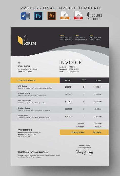 Business Invoice Template, Corporate Invoice Design, Bill Invoice Design, Company Invoice Design, Invoice Design Ideas, Business Invoice Design, Creative Invoice Design, Modern Invoice Design, Excel Design Ideas