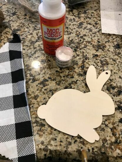 Wood Bunny Cutouts, Dollar Tree Bunny, Burlap Bunny, Wooden Bunny, Easter 2021, Wooden Rabbit, Wood Candle Sticks, Dollar Tree Diy Crafts, Easter Crafts Diy