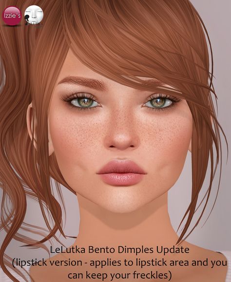 https://flic.kr/p/RXsCcN | LeLutka Bento Dimples Update | Today has been a new LeLutka Simone Bento head update (V 2.4), one of the new head features is the lipstick area covering half the LeLutka face now. Many people asked me, if it's possible to wear my dimples and at the same time keep their freckles/moles - but that was not possible until now :D I updated the dimples with an option to apply to the lipstick area too (there's 2 versions now in the full set) so you can wear your freckles/m... Ts4 Cc Dimples, Sims Cc Dimples, Sims4 Cc Dimples, Ts4 Dimples, Sims4 Dimples, Sims Dimples, The Sims 4 Dimples, Sims 4 Cc Skin Details Dimples, Sims 4 Dimples Cc