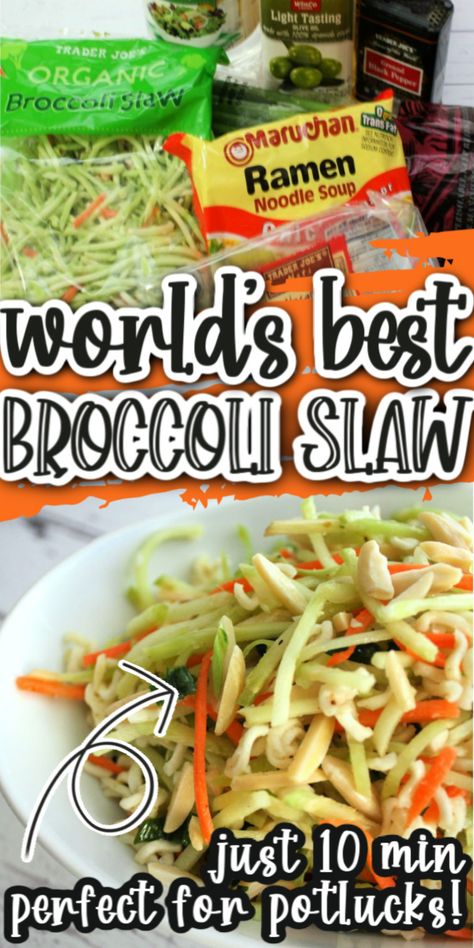 Brocolli Slaw Salad, Broccoli Slaw Recipe, Broccoli Cole Slaw, Broccoli Ramen, Broccoli Slaw Salad, Broccoli Slaw Recipes, Slaw Salad, Oven Fried Chicken Recipes, Best Broccoli