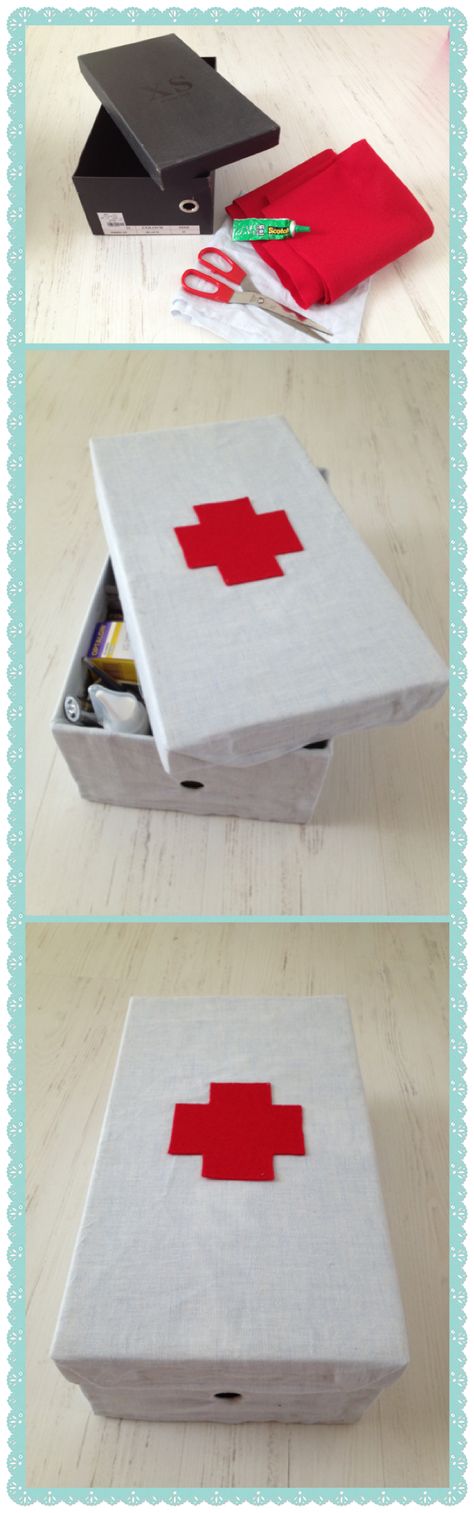 No sewing medicine box from shoebox Medicine Box Ideas, Medicine Box Diy, Diy Medicine, Box Craft, Medicine Boxes, Book Art Diy, Diy Creative Crafts, Diy Box, Diy Creative