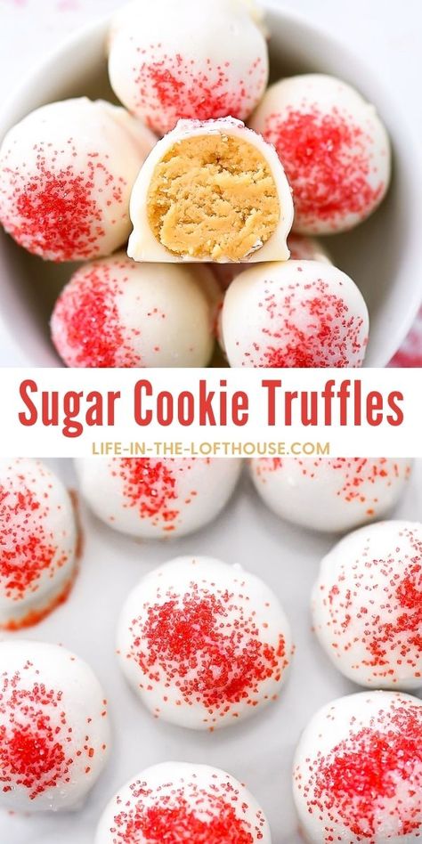 Sugar Cookie Truffles, Sweet Truffles, Cookie Truffles, Mini Chocolate Cake, Cake Ball Recipes, Valentines Recipes Desserts, Chocolate Chip Pudding Cookies, Sugar Cookie Cakes, Homemade Sugar Cookies