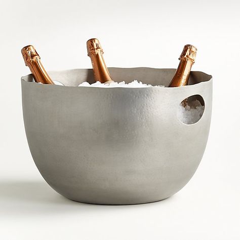 Blake Brushed Silver Beverage Tub | Drink Bucket, Beverage Tub, Wine Bucket, Modern Organic, Organic Style, Kitchen Sale, Backyard Party, Wine Fridge, Organic Modern