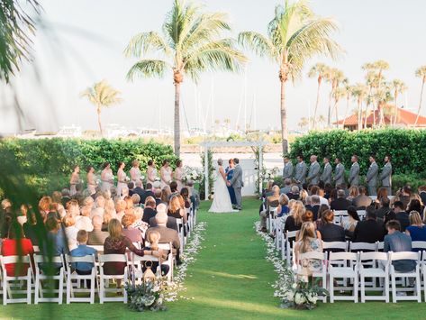 Outdoors Lawn Wedding Ceremony with a View of the Marina at the Resort at Longboat Key Club on Longboat Key, FL- Jillian Joseph Photography. Lawn Wedding Ceremony, Orlando Film, Wedding Photos Outdoor, Lawn Wedding, Key Club, Longboat Key, Gulf Coast Florida, Keys Wedding, Sarasota Florida