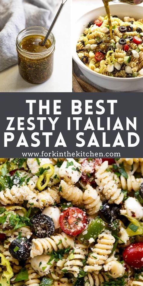 Zesty Italian Dressing Recipe, Pasta Salad Vegetarian, Zesty Italian Pasta Salad, Pasta Salad Dressing Recipe, Homemade Pasta Salad, Italian Dressing Recipes, Veggie Pasta Salad, Classic Pasta Salad, Italian Pasta Salad