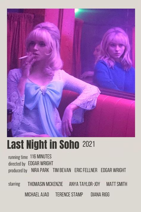 Last Night In Soho, Quote Movie, Movies To Watch Teenagers, Iconic Movie Posters, Movie Card, New Movies To Watch, Girly Movies, Film Posters Minimalist, Septième Art