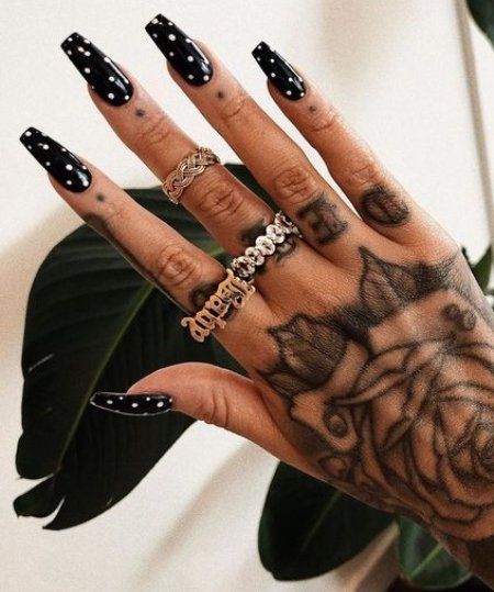 Nail Shapes And Designs, Ballerina Nail Designs, Weddig Nails, Black Nails Ideas, Rockabilly Nails, Ballerina Nails Shape, Ballerina Nails Designs, Ballerina Nail, Free Fire Max