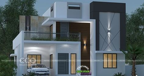 1730 square feet modern contemporary house plan with 3 bedrooms by Dream Form from Kerala. Houses Aesthetic, Modern Contemporary House, Front Building Design, Modern Contemporary House Plans, Small House Front Design, Modern Contemporary Homes, Independent House, Architect Design House, Model House Plan