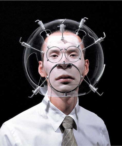 iGNANT_Art_Hyungkoo_Lee_The_Objectuals_Altering_Facial_Features_2 Speculative Design, In Your Face, Body Modifications, Korean Artist, Anthropology, Wearable Art, A Man, Art Reference, Contemporary Art