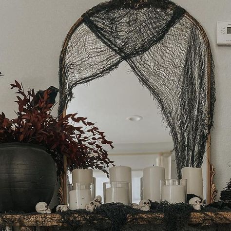 Ness - Home Decor with style and function on Instagram: "This is my version of Halloween and kept it minimal. #halloweendecor #october #aesthetichalloween #moodydecor #texturedecor #minimaldecor #organicdecor #mystyle #ltkhome" Textured Decor, Moody Decor, Organic Decor, Aesthetic Halloween, Minimal Decor, October 1, Decor Diy, Halloween Decorations, Diy Decor