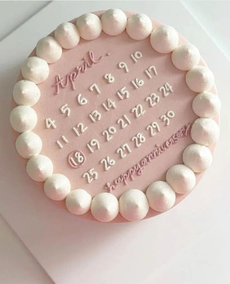 Bento Cake Calendar Design, 1st Anniversary Cake Designs, Kue Anniversary, Anniversary Cake Designs, Happy Anniversary Cakes, Cake Lettering, 13 Birthday Cake, Food Japan, Cookie Cakes