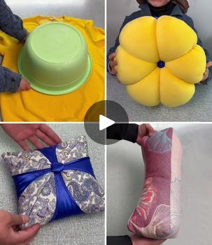 Beginners can Turn Old Clothes Into Cushion | Amazing DIY Hacks to Reuse Old Clothes at Home :) | By Simple CraftsFacebook Couture, Old Shirts, Reuse Old Clothes, Pillow Sewing, Needlework Ideas, Diy Pillow, Sewing Cushions, Denim Flowers, Old Clothes