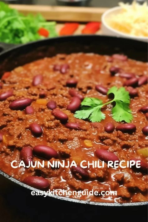 Last Updated on October 9, 2023 Welcome to the world of Cajun cuisine with a twist! Today, we’re diving into the robust and flavorful dish known as Cajun Ninja Chili. This recipe is not your ordinary chili — it’s a hearty concoction that marries traditional chili elements with the distinct spice and flair of Cajun ... <a title="Cajun Ninja Chili Recipe – Easy Kitchen Guide" class="read-more" href="https://easykitchenguide.com/cajun-ninja-chili-recipe/" aria-label="Mor... Cajun Ninja Chili Recipe, Cajun Ninja Recipes, Chili No Beans Recipe, Cajun Chili Recipe, Cajun Chili, Chili No Beans, Cajun Ninja, Homemade Chili Recipe, Traditional Chili