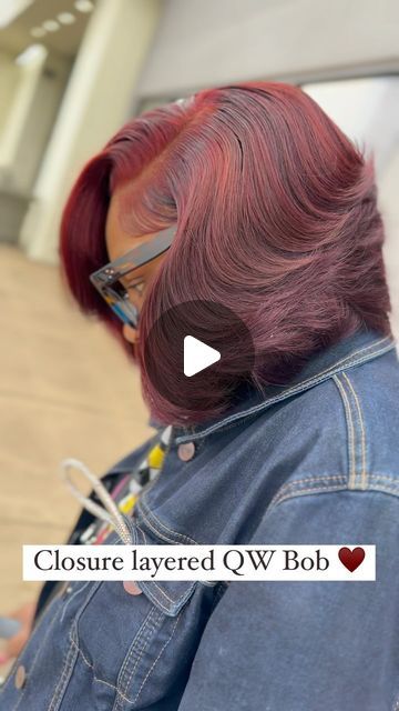 Aka diaryof_ahairstylist on Instagram: "Closure Quickweave Bob ♥️  I love a good heavy Weight Bob lol" Bobs On Black Women Weave, Bob With Closure Quick Weave, Deep Side Part Bob Quickweave, Bob Sew In Weave With Closure, Side Part Bob Weave Leave Out, Quickweave With Closure, Bob Quick Weave Hairstyles Side Part, Closure Bob Quick Weave, Curly Bob Quick Weave Hairstyles