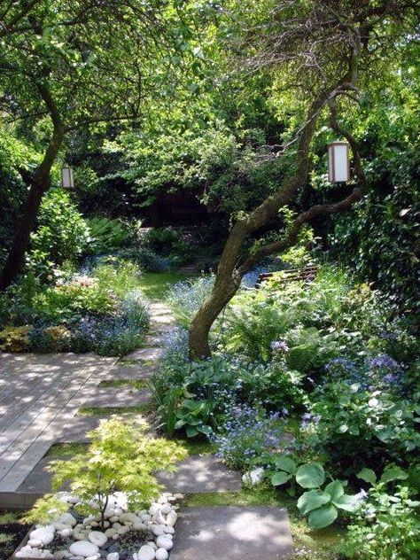 Sanctuary Garden Design Shade Garden Design, Garden Wallpaper, Have Inspiration, Backyard Garden Design, Woodland Garden, Small Garden Design, Garden Cottage, Small Gardens, Garden Spaces