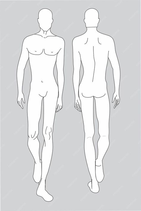 Fashion template of man 9 head size for technical drawing man fashion figure | Premium AI-generated vector Men Figure Drawing, 9 Head Figure Drawing, Head Figure Drawing, Drawing Man, Fashion Figure Templates, Fashion Template, Body Template, Fashion Figure, Fashion Templates